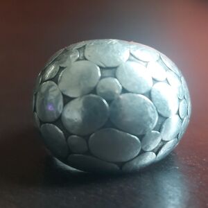 Brighton Silver Textured Dome Ring, Size 7. Very Unique!